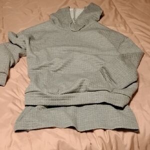 NWOT Gray Textured Hoodie And Skirt Set